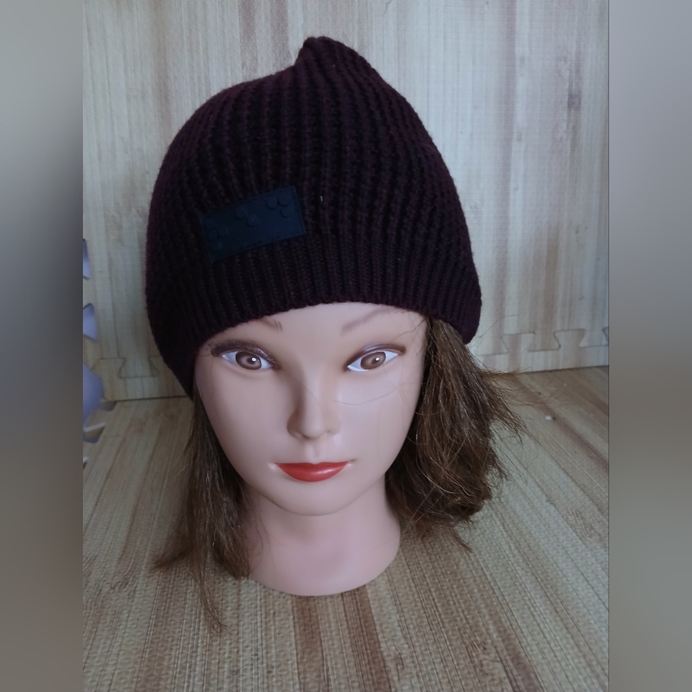 Two Blind Brothers Waffle Knit Cap Beanie stocking Hat Maroon Wool Blend One